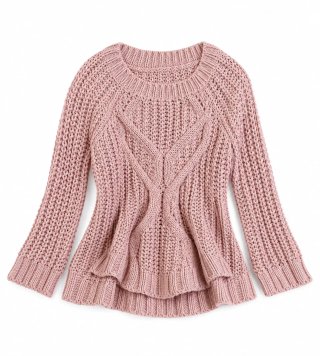 Jersey rosa tejido con trenzas
