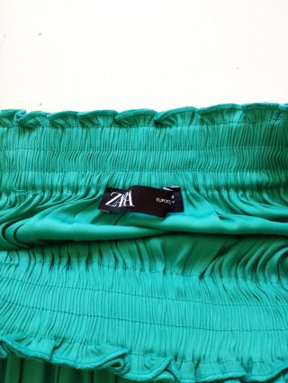 Falda Larga Plisada Zara Talla Única