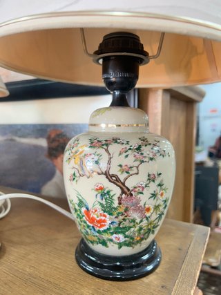Coppia di lampade vintage in ceramica Stile Orientale
