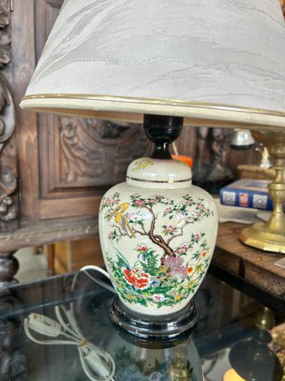 Coppia di lampade vintage in ceramica Stile Orientale