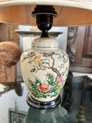 Coppia di lampade vintage in ceramica Stile Orientale