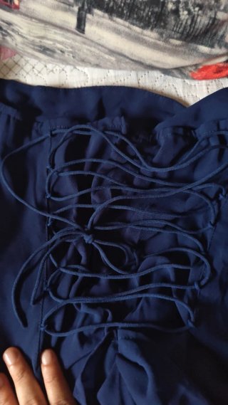Vestido maxi Cyra azul oscuro talla única