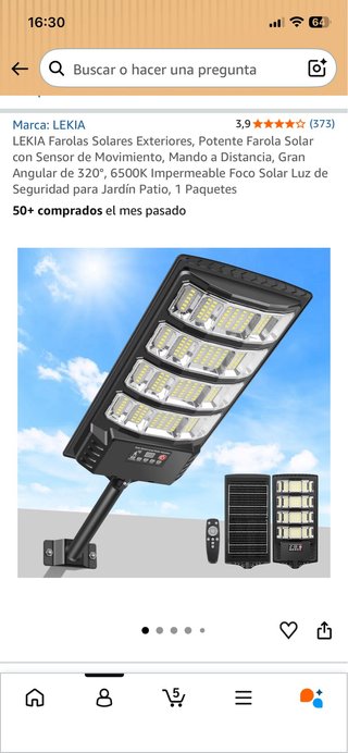 Farola Solar Exterior LEKIA