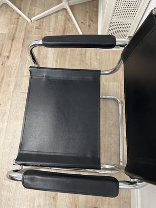 Silla de oficina cuero y metal