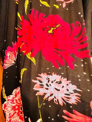 Blusa/Vestido Negro Estampado Floral Talla XL