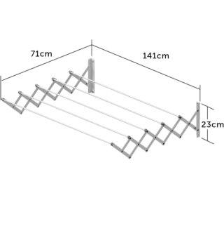 Tendedero Extensible de Pared EPOXI 140 cm