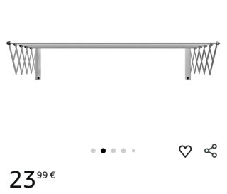 Tendedero Extensible de Pared EPOXI 140 cm