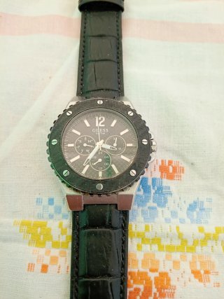 Orologio Guess Uomo Nero e Argento