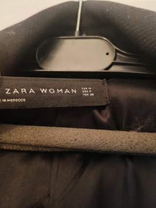 Abrigo Zara Negro Mujer