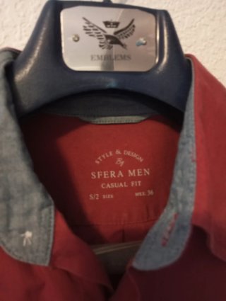 Camisa Sfera Hombre Burdeos Talla S