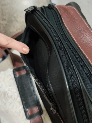 Bandolera VULISU Hombre Piel Negra y Marrón