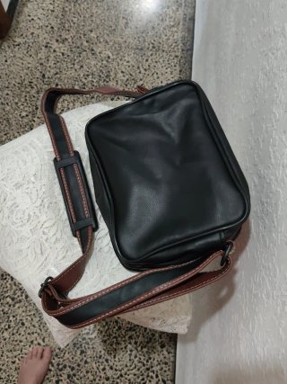 Bandolera VULISU Hombre Piel Negra y Marrón