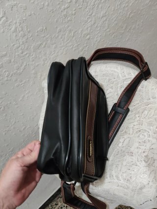 Bandolera VULISU Hombre Piel Negra y Marrón