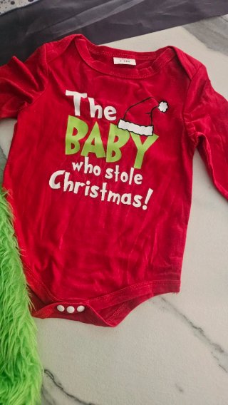 Completo neonato Grinch natalizio