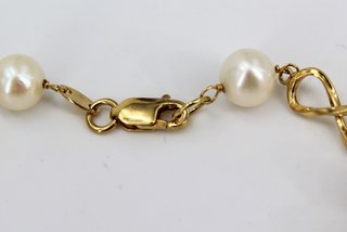 Collar Oro 18k Perlas Infinito