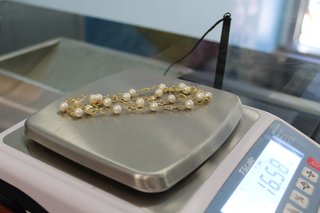 Collar Oro 18k Perlas Infinito