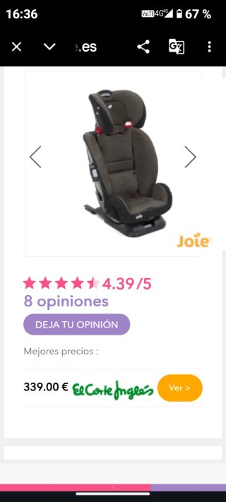 Silla coche Joie Every Stage FX niño