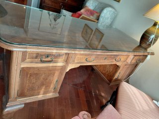 Escritorio Vintage Madera y Cristal