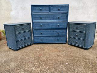 Cómoda, Mesitas y Cabecero Azul