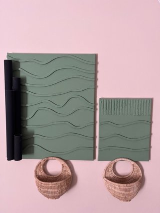 Set decorativo de pared verde salvia