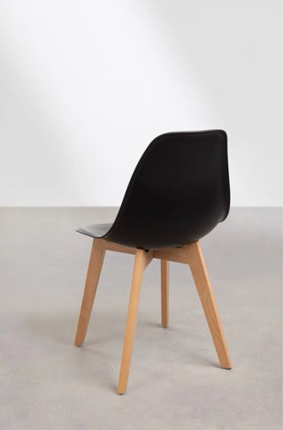 Silla Negra Sklum Madera y Plástico