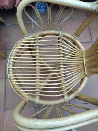 Silla Terraza madera maciza bambú vintage rústica