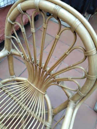 Silla Terraza madera maciza bambú vintage rústica