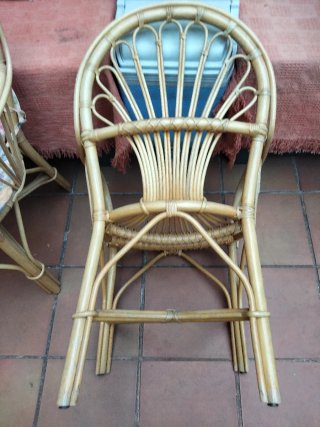 Silla Terraza madera maciza bambú vintage rústica