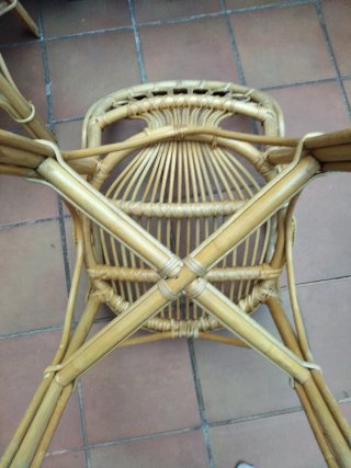 Silla Terraza madera maciza bambú vintage rústica