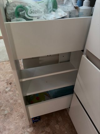 Cuna bebé con cajón, cajonera y arcón