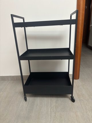Carrito auxiliar cocina/baño metal negro