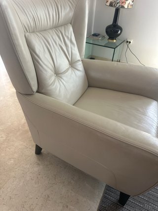 Sofá individual de piel Natuzzi Beige