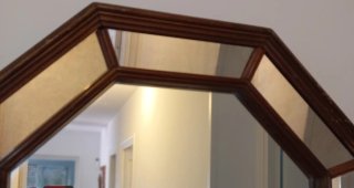 Espejo Octogonal Diseño Madera y Cristal