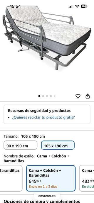 Pack: Cama articulada + colchón