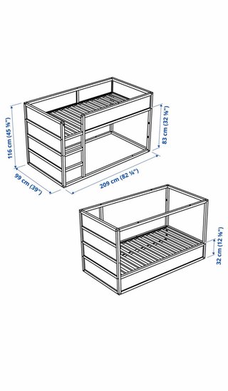 Cama alta infantil madera
