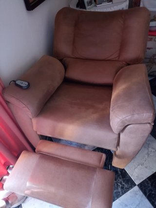Sillón eléctrico reclinable de piel