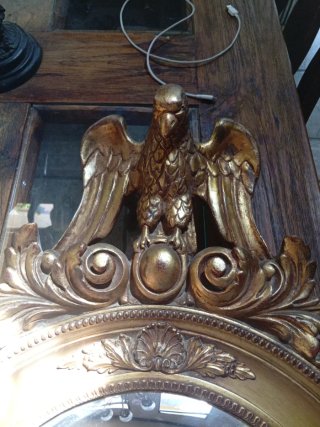 Espejo Antiguo Dorado con Águila