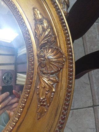 Espejo Antiguo Dorado con Águila