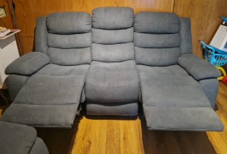 Sofá 3 plazas reclinable gris