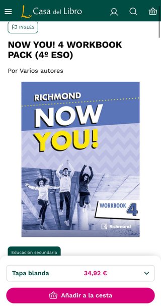 LIBROS INGLÉS NOW YOU! 4 STUDENT’S BOOK Y WORKBOOK