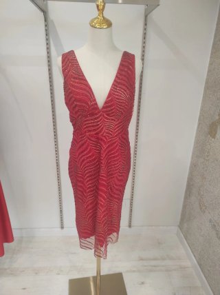 Vestido de fiesta rojo lentejuelas nuevo