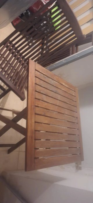 Mesa y Silla Terraza Madera Marrón