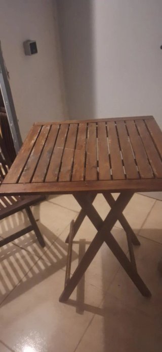 Mesa y Silla Terraza Madera Marrón