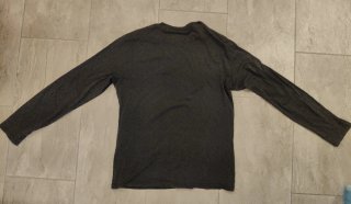 T-shirt manica lunga grigia in cotone leggero