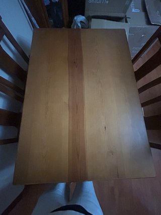 Conjunto mesa y 4 sillas madera