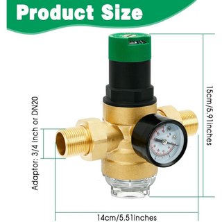 Regulador Presión Agua 3/4" con Manómetro y Filtro