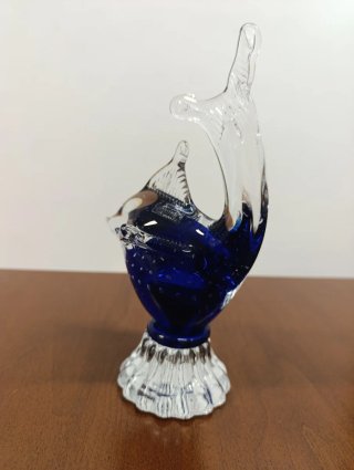 Pesce Murano Silvestri Blu Cobalto Firmato