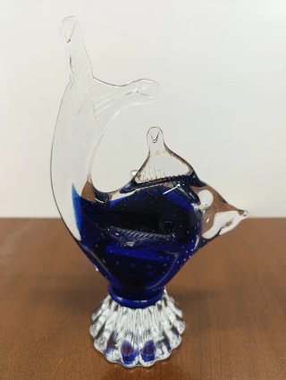 Pesce Murano Silvestri Blu Cobalto Firmato
