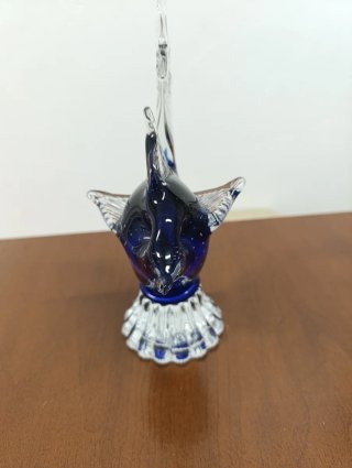 Pesce Murano Silvestri Blu Cobalto Firmato