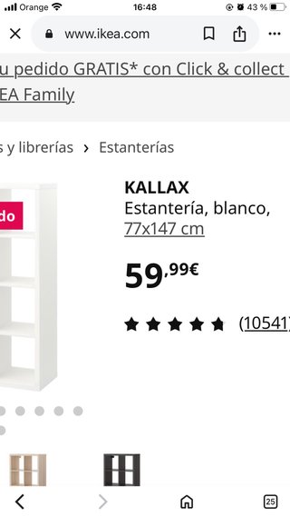 Estantería blanca 77x147